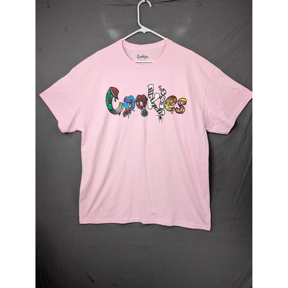 Cookies SF Mens Graphic T-Shirt XL Pink Short Sleeve Cotton Streetwear 7795